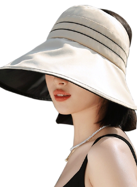 紫宝空顶出游休闲女夏大檐遮阳帽