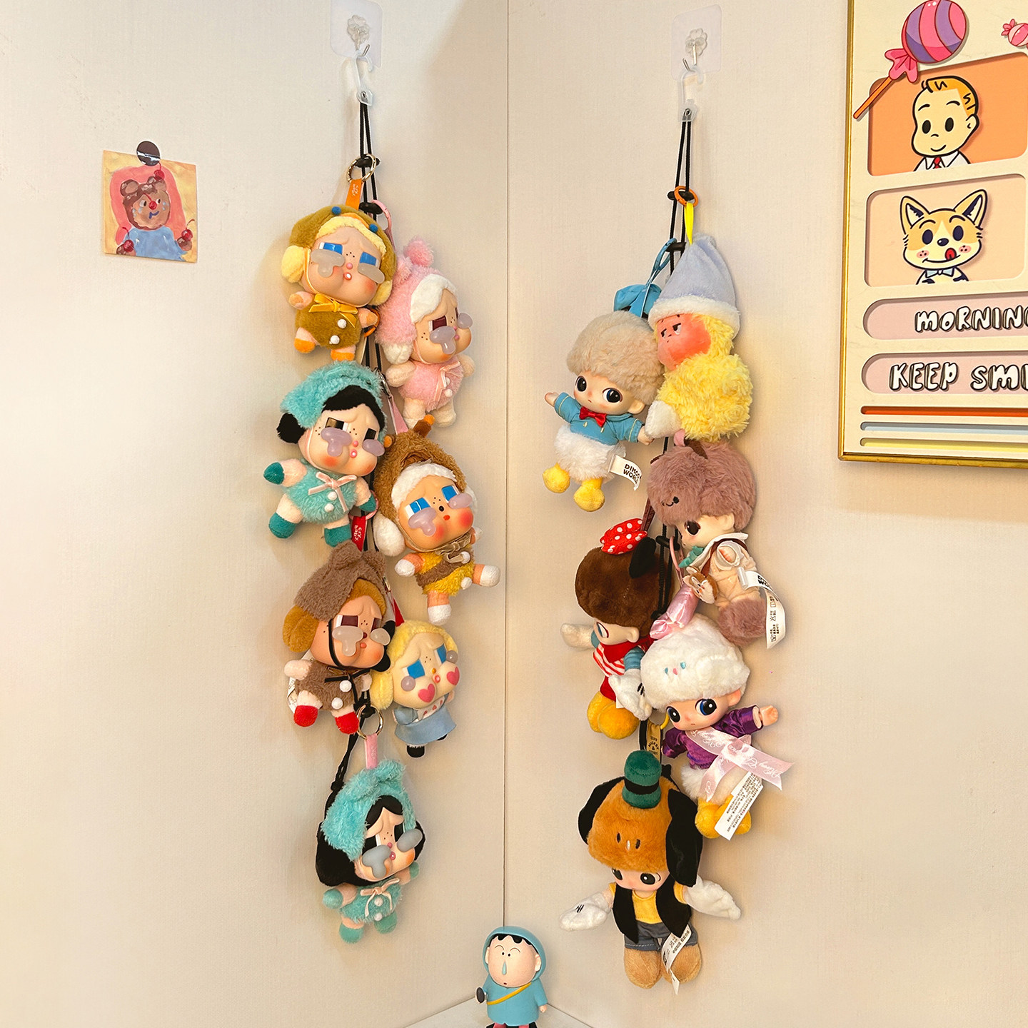 毛绒玩偶收纳挂绳免打孔壁挂展示图片