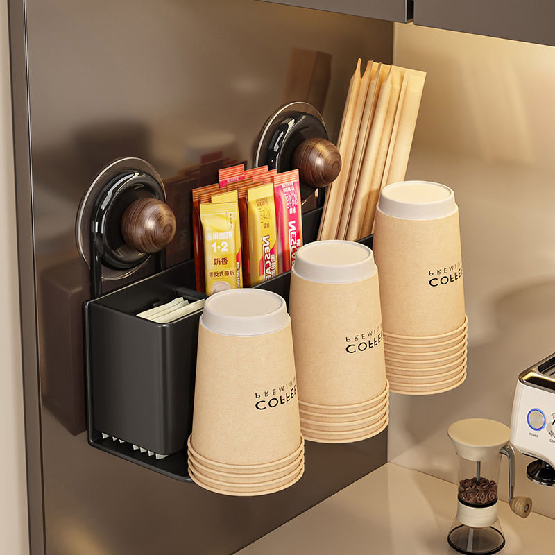 一次性杯子壁挂式多功能纸杯架