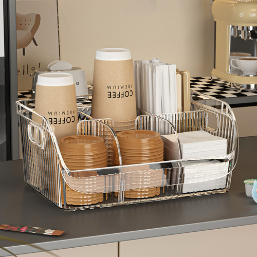 一次性杯子置物架吸管纸杯收纳盒