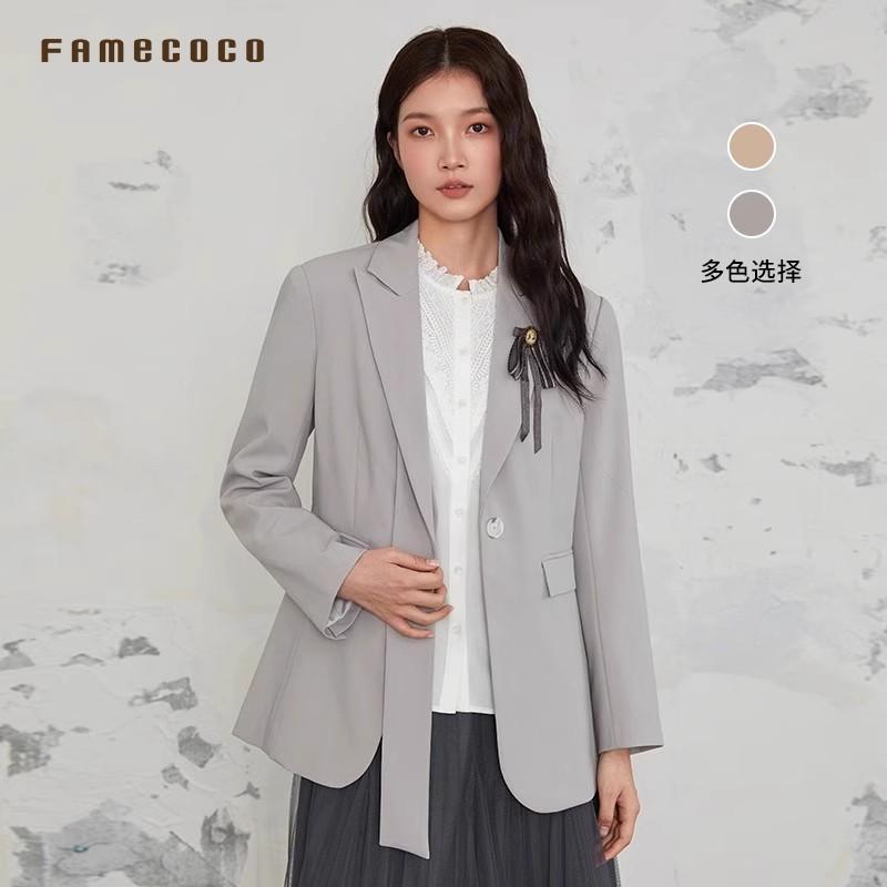 设计感纯色休闲西装外套