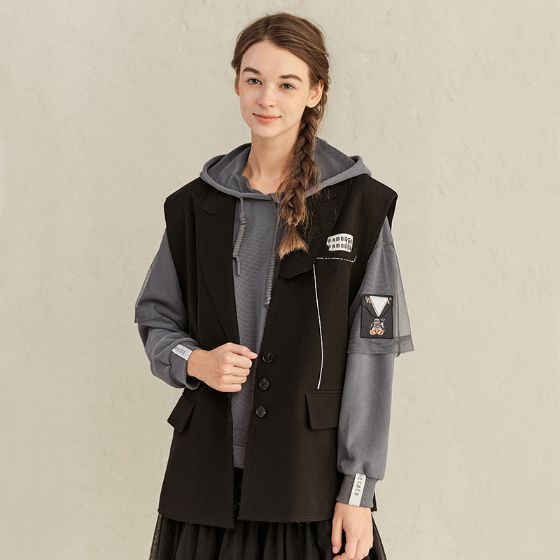 宽松马甲famecoco时尚