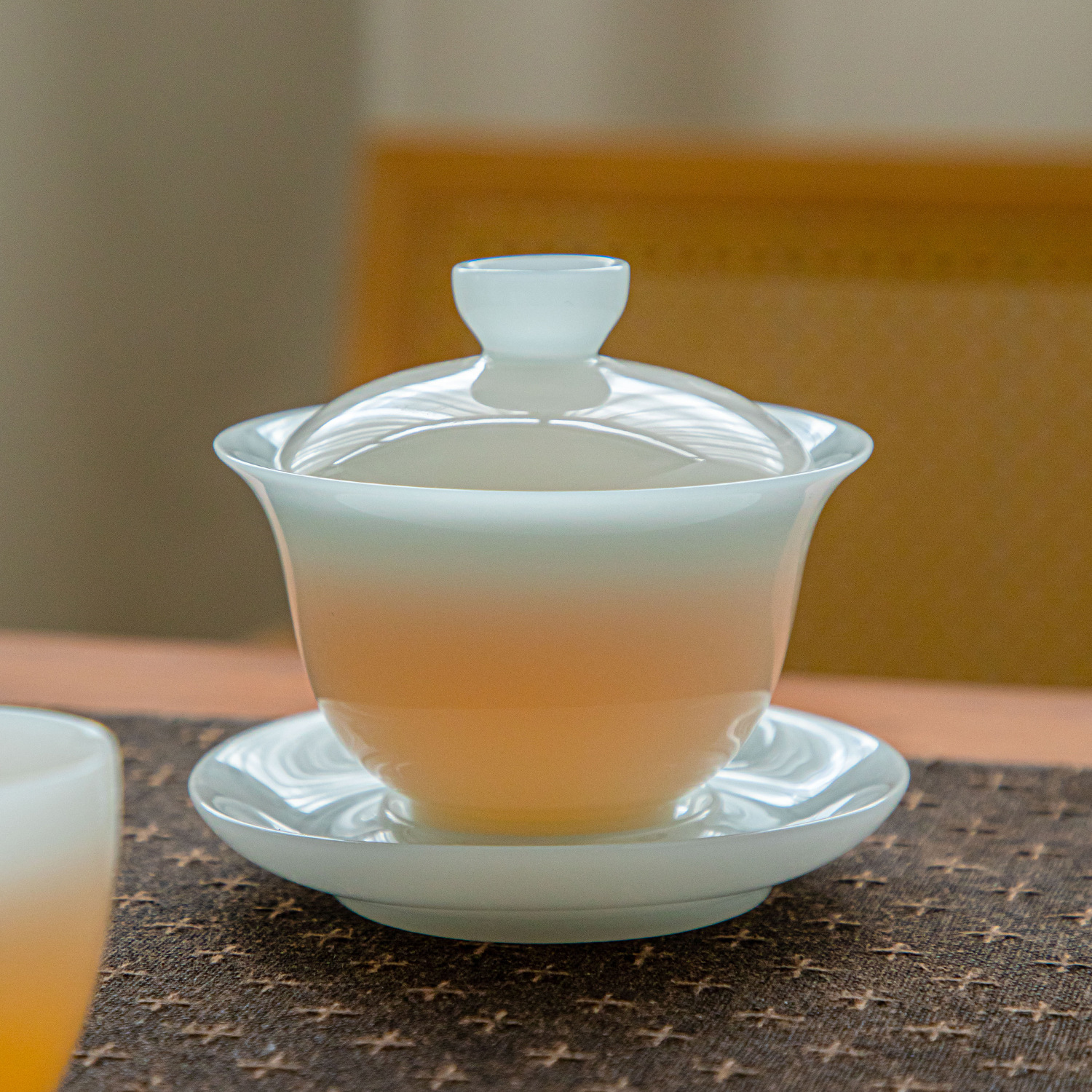 璞玉三才盖碗冰种品茗杯