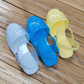 女凉鞋 妈妈塑料防滑鞋 公主水晶凉鞋 白胶pvc女士学生牛筋复古阿姨