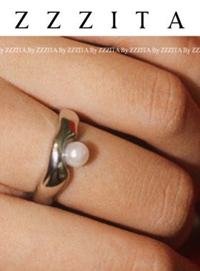 法式不规则金属戒指ins