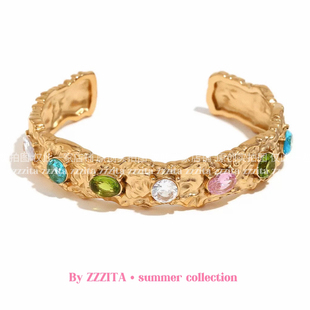 ZZZITA 禁忌甜心·Forbidden Candy～欧美设计感小众彩色闪钻手镯