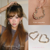 ZZZITA Stella Crush·爱神降临～设计感手镶闪钻ins爱心圈圈耳环