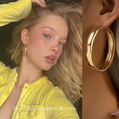 ZZZITA Stella’s Wish 复古美式辣妹光面圈圈耳环简约百搭欧美