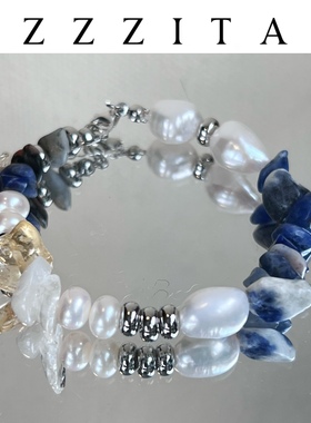 意大利天然石小众珍珠原创