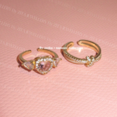 Daisy～甜心粉钻爱心绳结ins戒指套装 ZZZITA 千金日记·Princess