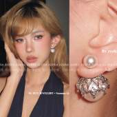 ZZZITA 曼塔玫瑰·Aurora Rose～双戴法气质高级贝珠蕾丝耳钉耳环