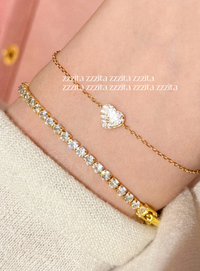 ZZZITA 桃乐丝之心·Doris Heart～925银闪钻爱心手链百搭高级感