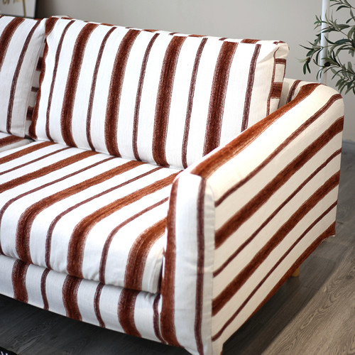 轻奢条纹沙发套中古风可拆洗