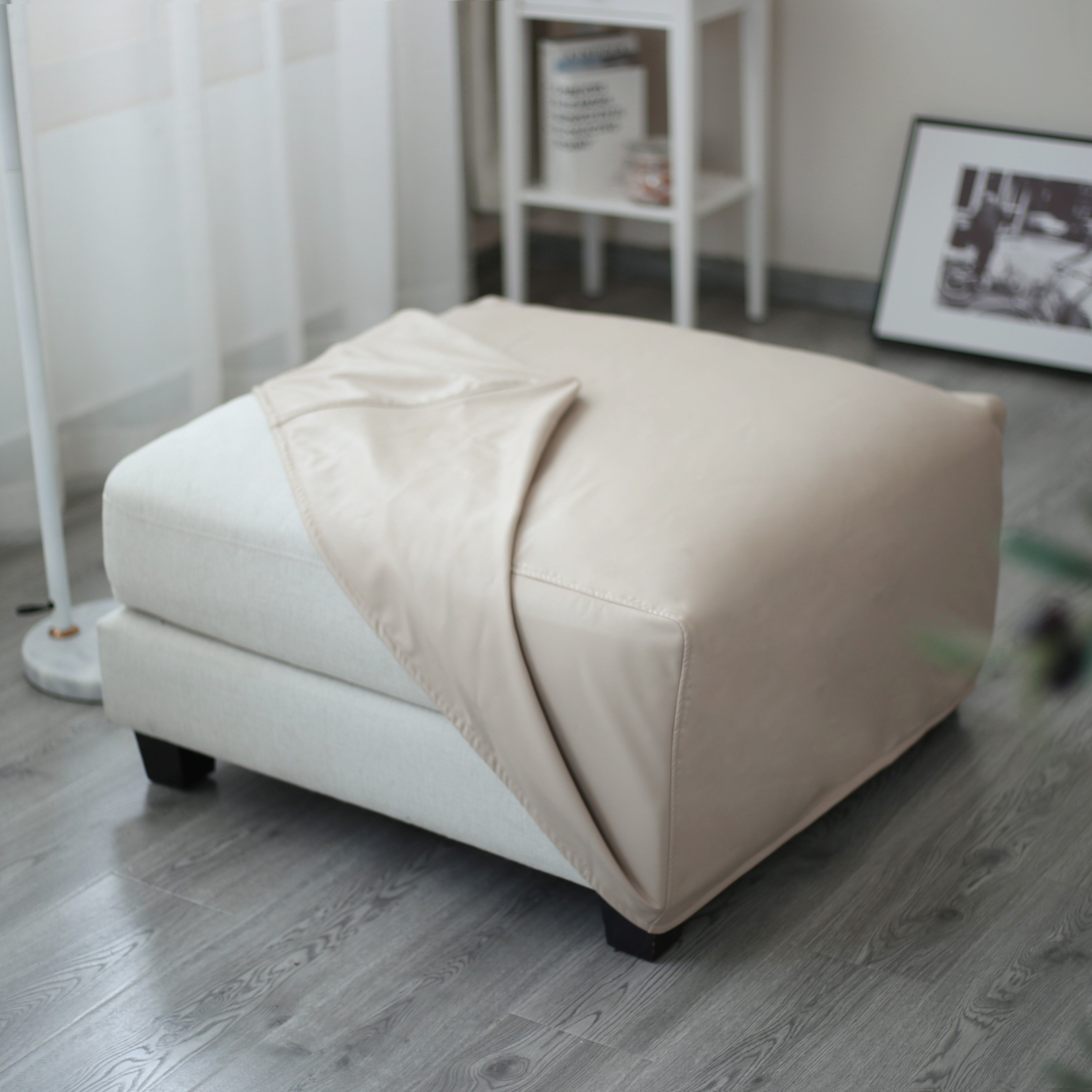 不沾毛防水防抓仿真绵羊皮沙发脚踏凳套罩子换鞋坐凳防尘罩定制,居家布艺,沙发套,淘宝优惠券,粉丝福利购,淘宝优惠卷