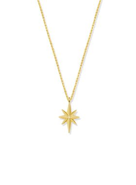 美国Stdio米字星星项链纯银镀黄金色 八芒星锁骨链六芒星男女情侣