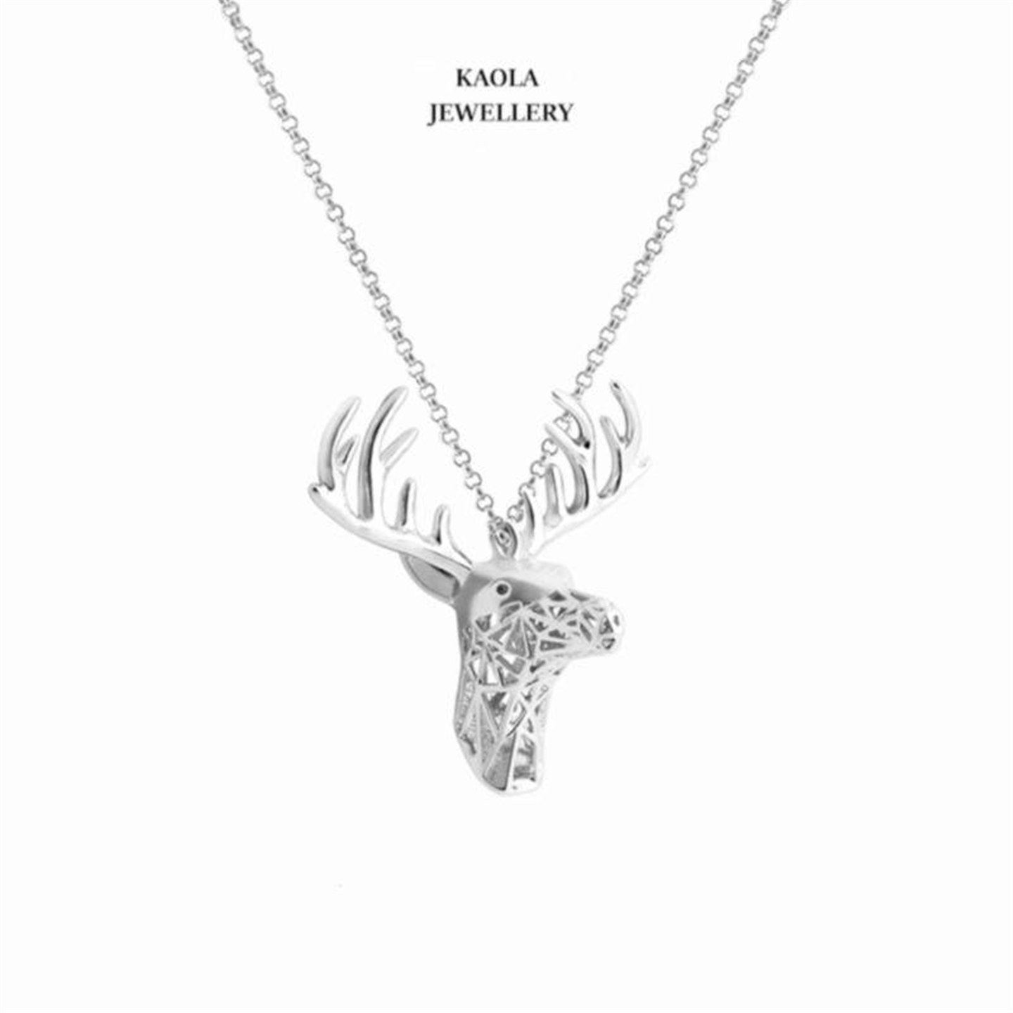 玛良行鹿角项链纯银一鹿有你毛衣链男女情侣款情人节礼物圣诞刻字