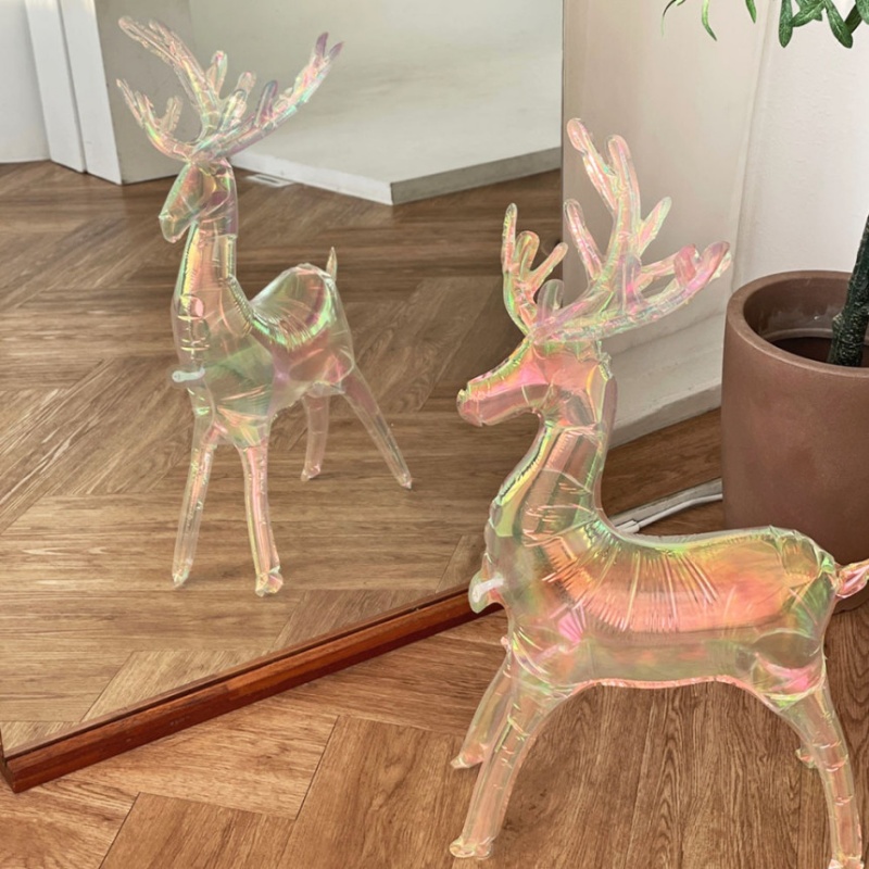 2025年圣诞节水晶麋鹿气球铝膜装饰布置道具氛围餐厅酒吧咖啡店