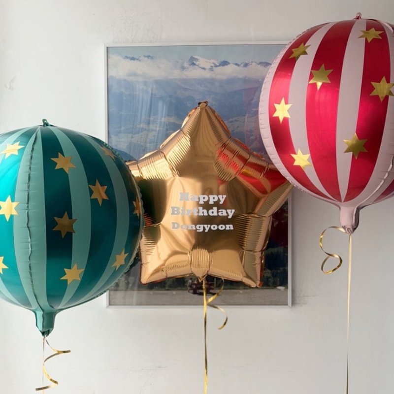 圣诞节线条星星气球铝膜4D球