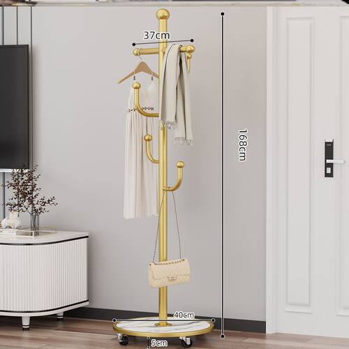 衣帽架奶油风家用卧室挂衣架门厅立衣架鱼骨挂衣服架子落地挂包架