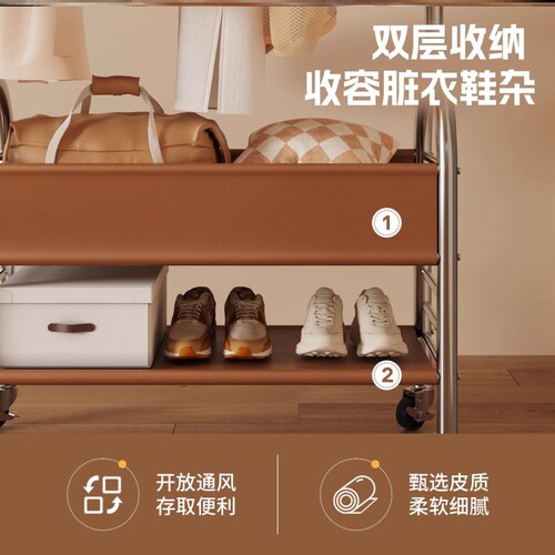 新款中风衣架落地家用房间挂衣架时尚简约衣帽架移动衣服置物架