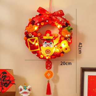 新年元旦礼物扭扭棒花环挂件手工编织diy材料包马年装饰伴手礼品