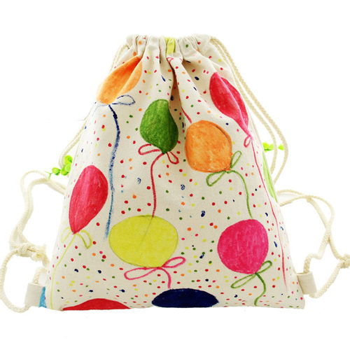 空白DIY束口抽绳双肩包帆