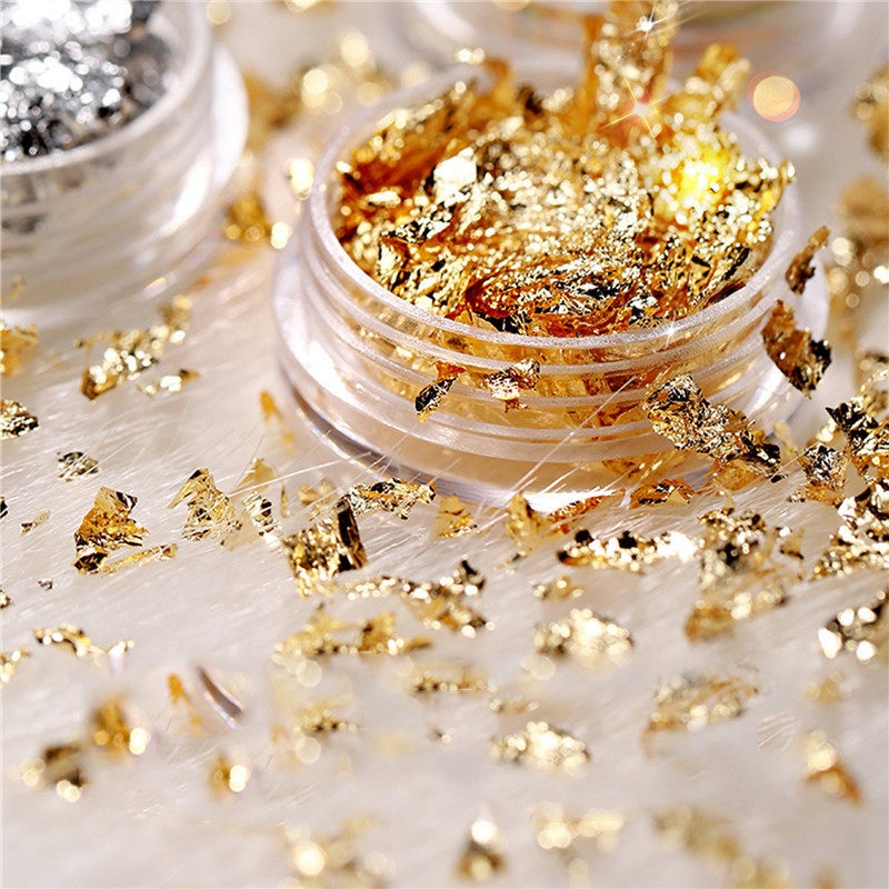 美甲金银锡箔纸DIY指甲装饰用品 超薄金纸印纸锡箔贴纸跨境专供