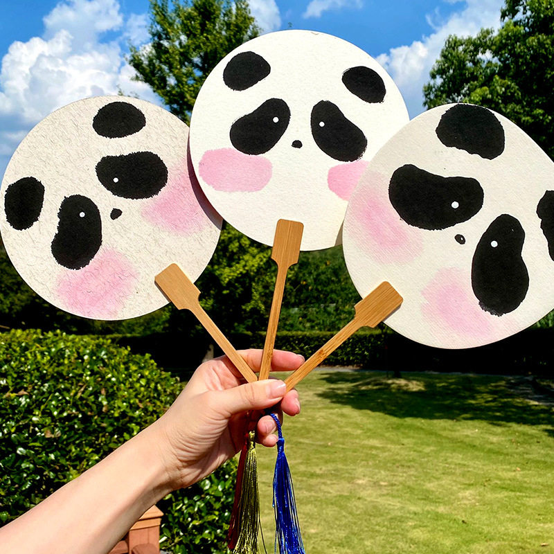 宣纸空白团扇手绘diy国画文创扇子复古文字漂漆扇材料包全套摆摊,居家日用,扇子,淘宝优惠券,粉丝福利购,淘宝优惠卷