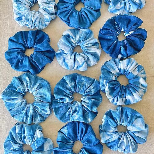 扎染发圈手工diy材料包蓝