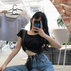 Real price of Korean new versatile basic pure color short T-shirt