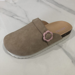 F6252 舒适软木半拖 外贸微瑕秋冬新款 休闲包头博肯拖外穿女鞋