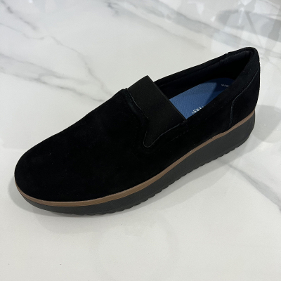 外贸全皮面复古牛筋底厚底深口一脚蹬单鞋大码女鞋妈妈鞋 F6095