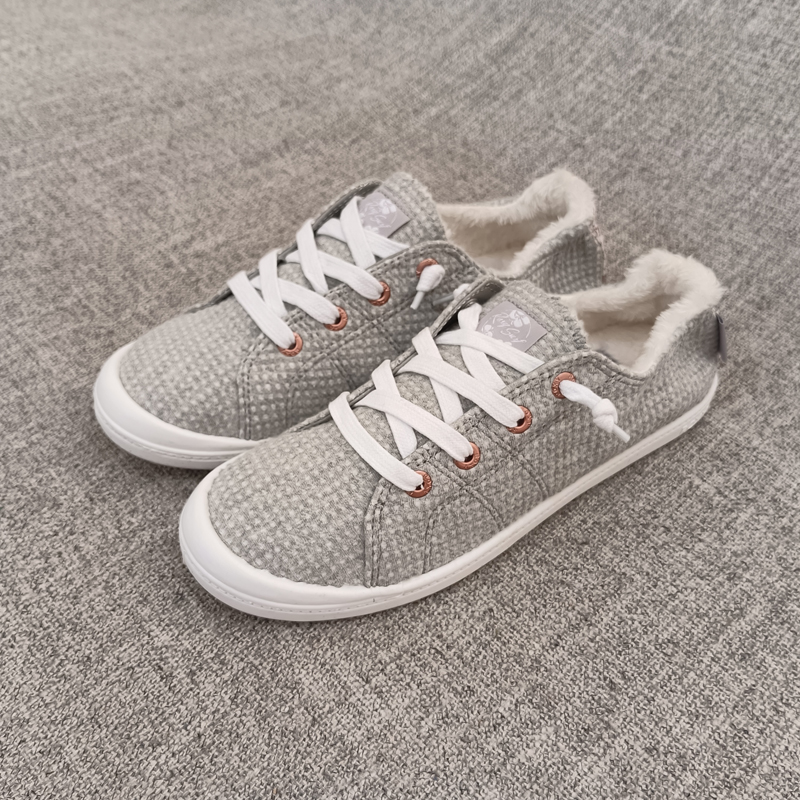 帆布鞋加绒保暖布鞋套脚软底女鞋