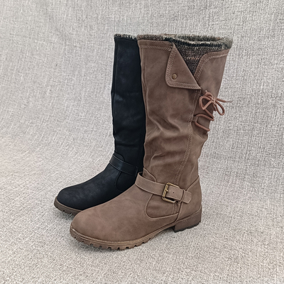 大码女鞋中筒靴外贸宽版