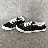 外贸女布鞋 F1481 女鞋 舒适休闲系带冬季 保暖大码