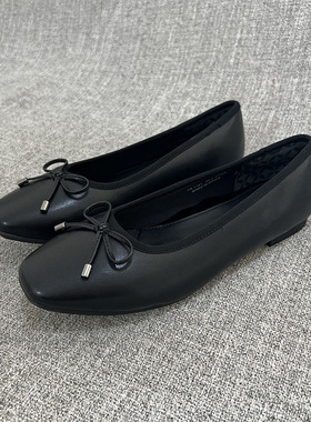 外贸法式蝴蝶结豆豆鞋方头足弓垫平跟女单鞋一脚蹬大码女鞋 F5072