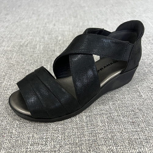 外贸春夏新款交叉款凉鞋坡跟不累脚防滑一脚蹬大码女鞋  F6312
