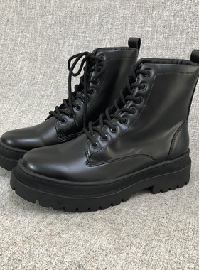 外贸英伦漆皮高帮休闲短靴大码男鞋男士马丁靴 T3088 瑕疵清仓