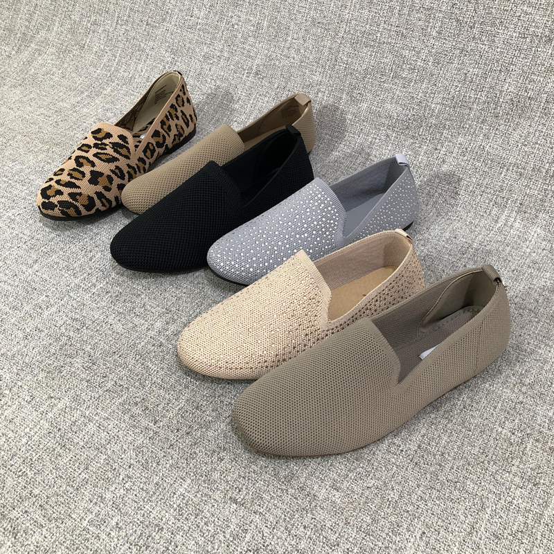 飞织透气平跟外贸单鞋懒人