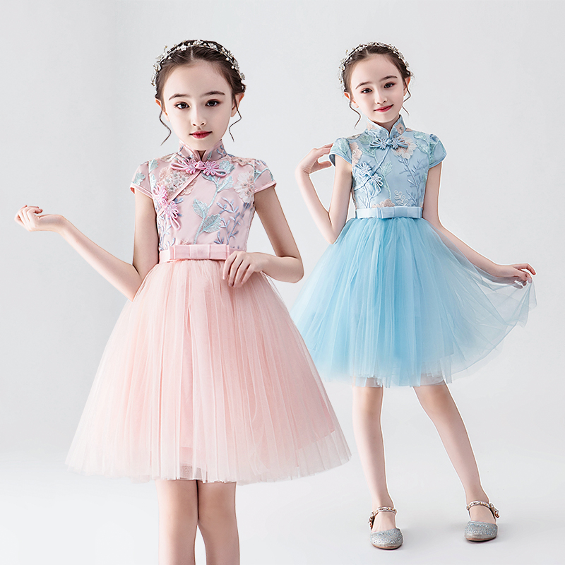 六一儿童合唱演出服女童舞蹈裙中国风小学生爱国朗诵舞蹈表演服装