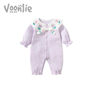 婴儿连体衣秋冬款春婴儿衣服超萌满月百天公主女宝宝衣服外出爬服