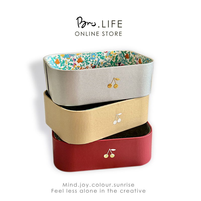 ins少女心皮质樱桃桌面收纳盒 布艺可爱护肤化妆品杂物整理储物筐