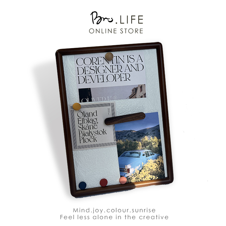 磁吸黑胡桃木相框摆台A4