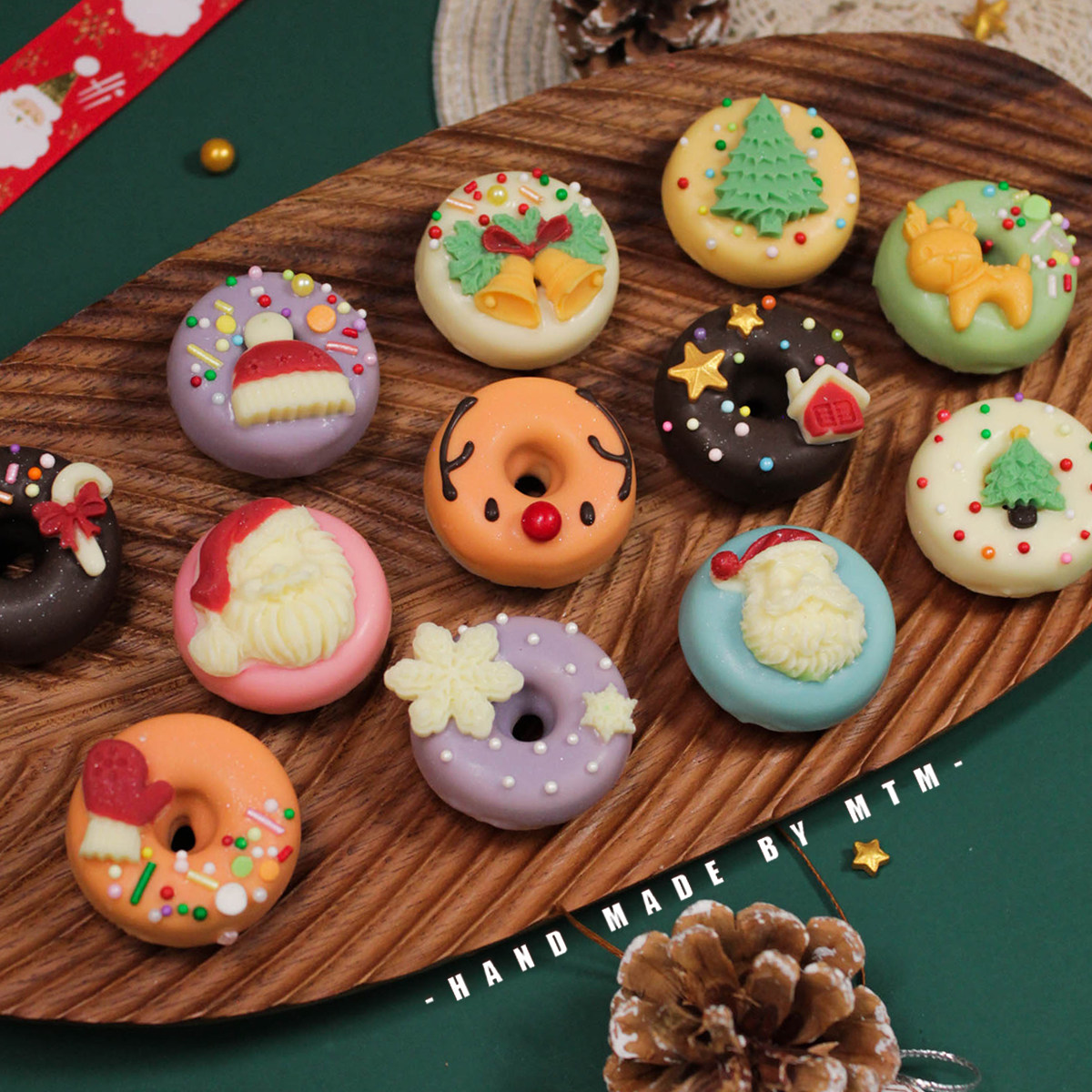 圣诞节蛋糕纯可可脂巧克力甜品甜甜圈低糖伴手礼零食点心礼盒包邮