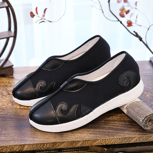 登云履男鞋大码绣花布鞋防滑软底刺绣豆豆鞋一脚登懒人鞋平底布鞋