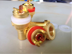 美国CMC镀金镀铑紫铜磨砂款音响功放RCA机座音频莲花插座发烧端子