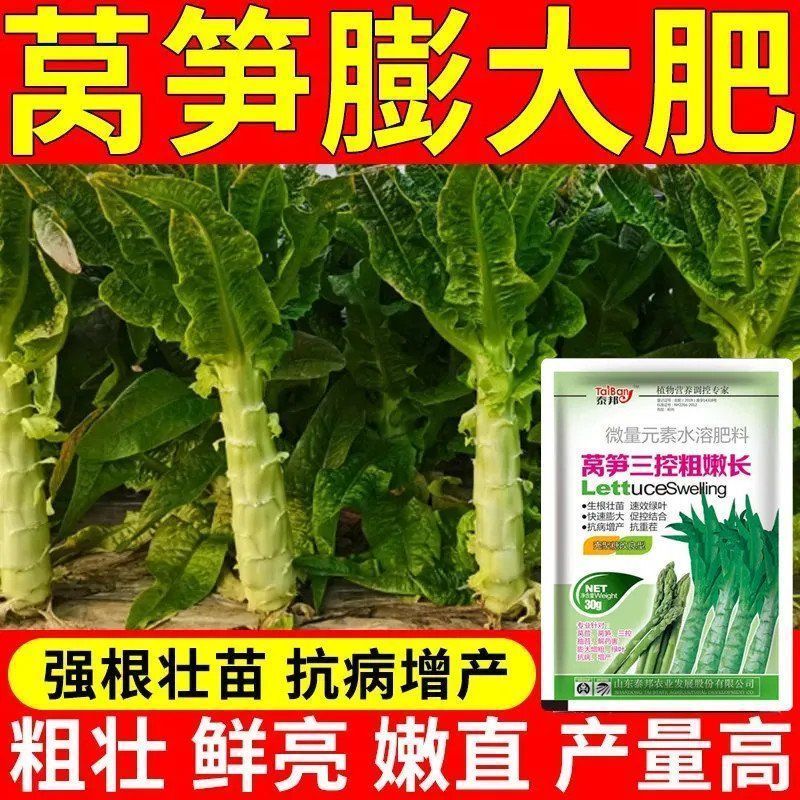 莴笋矮壮素嫩粗壮防裂抗裂防空心不抽苔莴笋控旺增产膨大素专用药