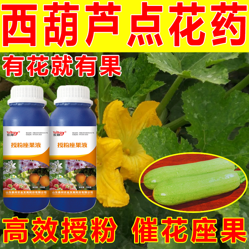 西葫芦授粉座果灵免人工授粉防落果防裂果树专用坐果授粉剂叶面肥