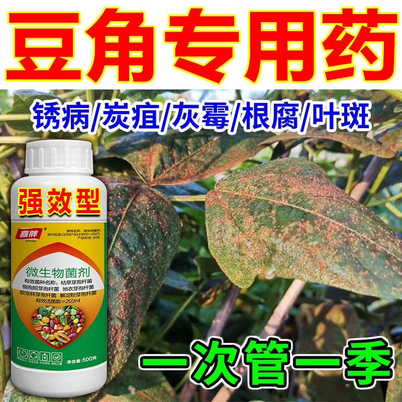 豆角杀菌剂豆角病全治豆角锈病炭疽病枯萎叶斑病根腐病豆角专用药