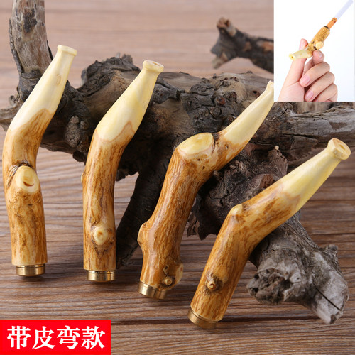 天然山柑实木循环可清洗拉杆烟嘴